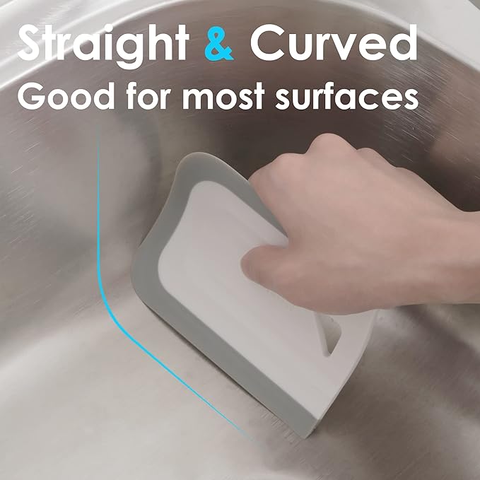 Curved Small Squeegee. Kitchen Sink Squeegee for Sinks, Countertops and Dishes. Multi-Purpose, for Vanity Tops, Bathroom Mirrors, Car Windows and Side Mirrors. 1 Pack