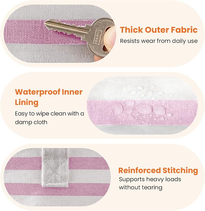 TranquilRelax 3-Pack Laundry Basket, Laundry Hamper, Pink-100L | Freestanding＆Water-Resistant Laundry Hamper, Collapsible Tall Clothes Hamper with Carry Handles for Clothes, Laundry Basket
