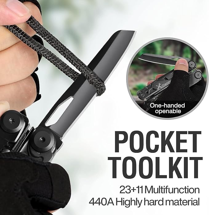 23 in 1 Multitool with Premium Gift Box, Cool Gadgets for Men (Black) | Include Screwdrivers Saw Screwdrivers Bottle Opener Pliers Camping Knife, Best Gift for Boyfriend Son Dad Him Husband