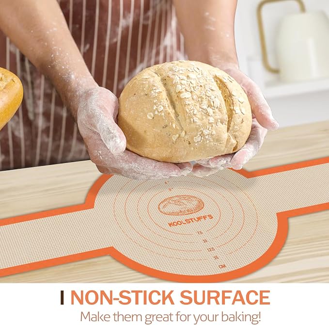 Silicone Bread Sling for Dutch Oven, 2 PCS Non-Stick & Easy Clean Reusable Silicone Bread Baking Mat with Long Handles, Easy to Transfer Sourdough Bread (2Pack Round, Orange)