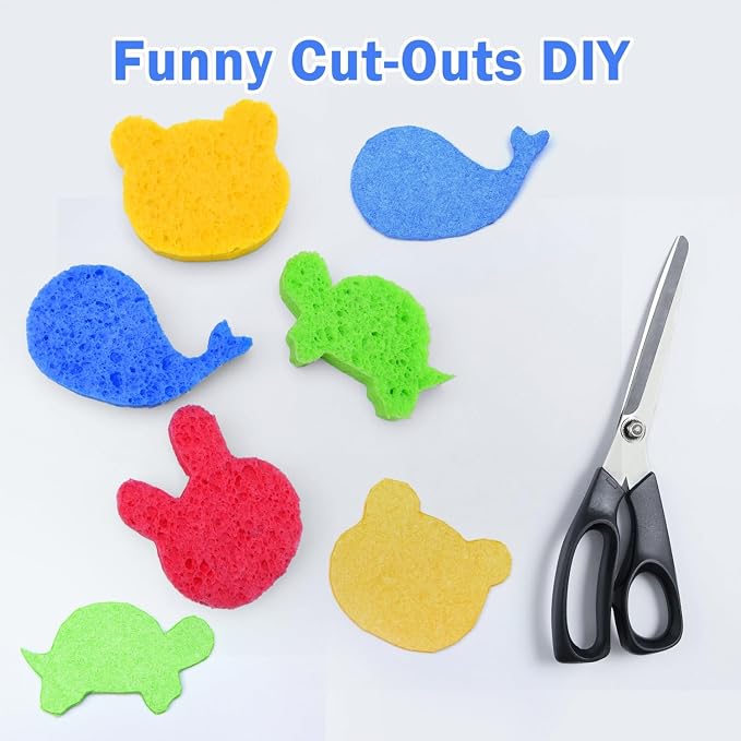 YoleShy 48 Pack Sponges Kitchen Natural Compressed Cellulose Sponges Durable Dish Sponge for Cleaning & DIY Reusable