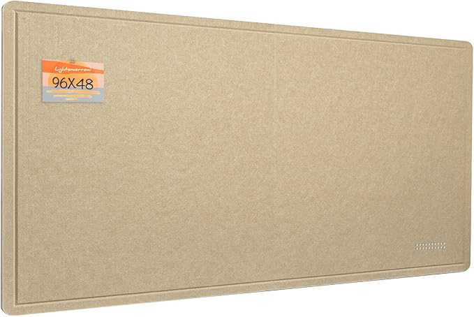 Felt Bulletin Board 96x48 inches, Decorative Pin Board for Home & Office | Cork Board Alternative for Wall with Push Pins, Display Mood Board for Photos, Notes & Reminders