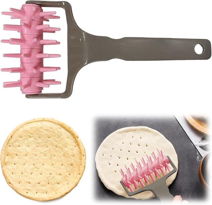 Dough Docker Roller, Dough Roller for Home and Kitchen Use, Pizza Pin Hole Maker Pastry Pizza Docking Tool for Pizza, Cookies, Pies, Pastries, Bread, and Crusts