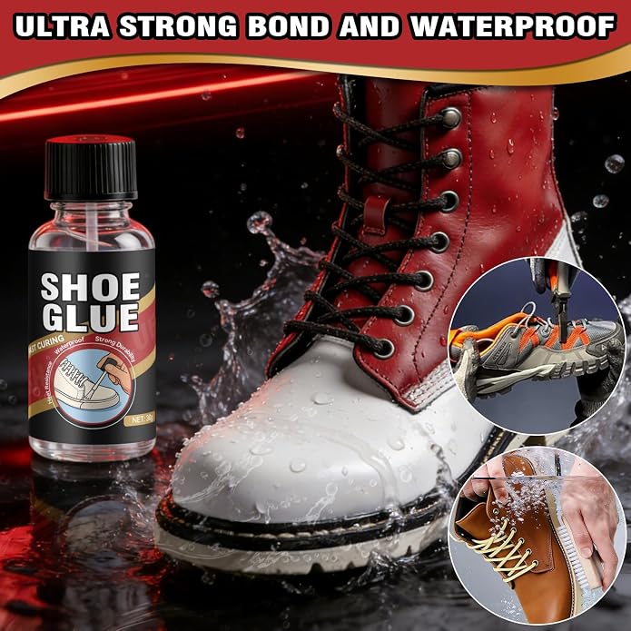 Shoe Glue, Shoe Glue Sole Repair Kit, Professional Shoe Sole Glue for Shoe and Sole Repair, Shoe Repair Glue for Boots, Sneakers, Heels, Hiking Shoes, Leather, Sneakers, Waterproof Clear Flexible