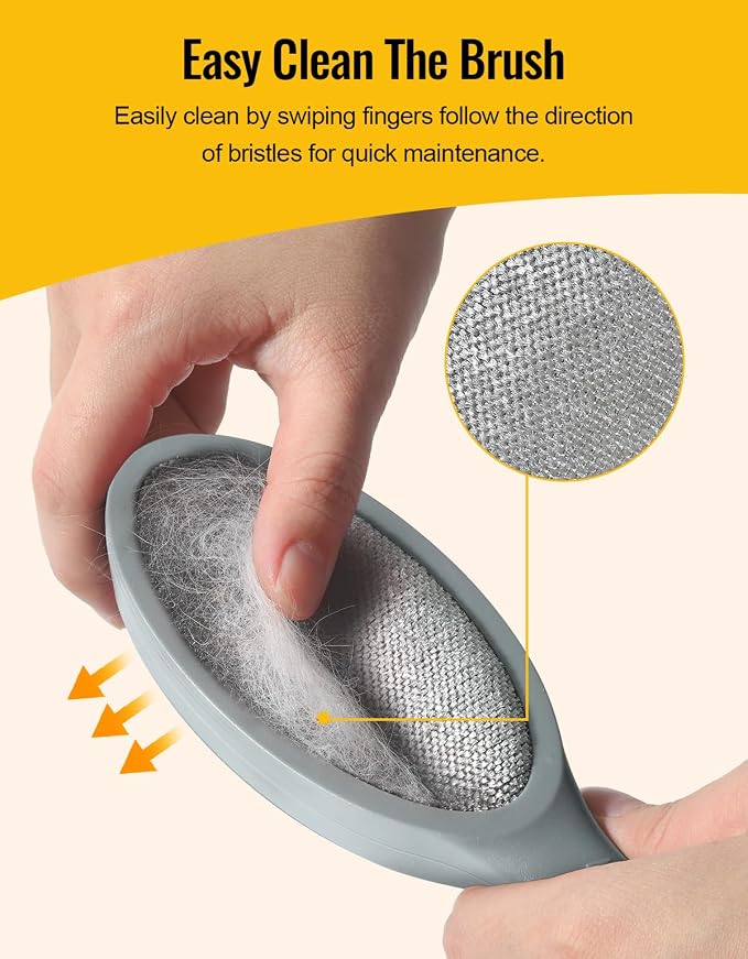 Lint Brush Pet Hair Remover for Clothes, Couches - 2 Pack, Dual Side, Gray
