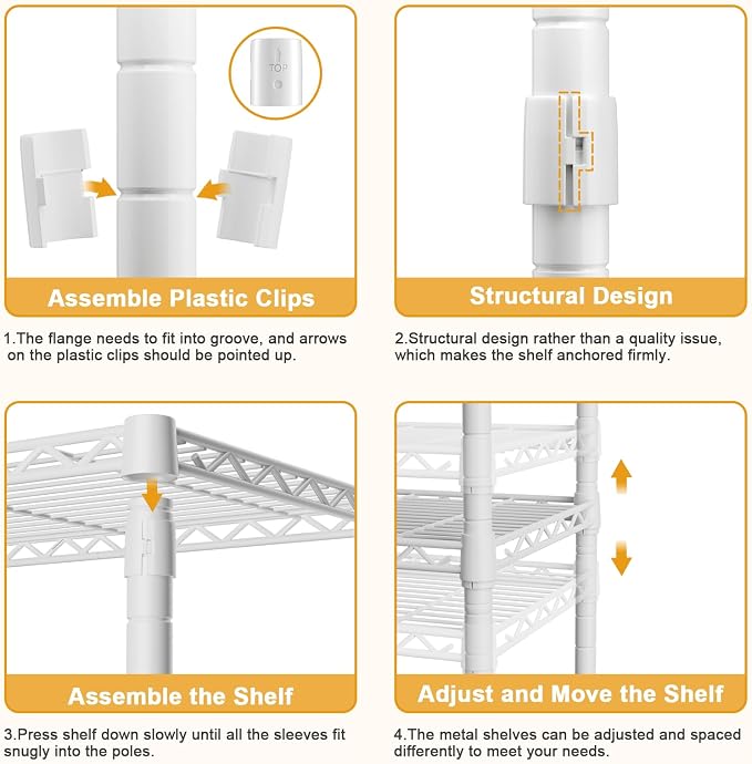 ULIFHOME Clothes Rack with Cover, Large Clothing Racks for Hanging Clothes | H41C Heavy Duty Garment Rack, Adjustable Shelves and Rods, Max Load 1150 Lbs, White Portable Closet Rack with White Cover