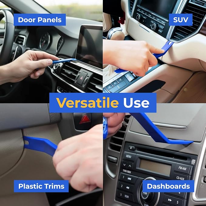 Auto Trim Removal Tool Set - 12pcs (No Scratch Plastic Pry Kit) - Auto Trim Car Tools, Easy Door Panel Removal Tool for Fastener, Clip, Molding, Dashboards, Interior Tools