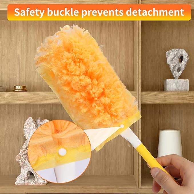 360 Heavy Duty Duster Refills for Swiffer Duster,18 Count with 1 Handle | 1 Handle, 4X Microfibers,360° Multi Surface Dusters,Unscented Disposable Dusters for Cleaning