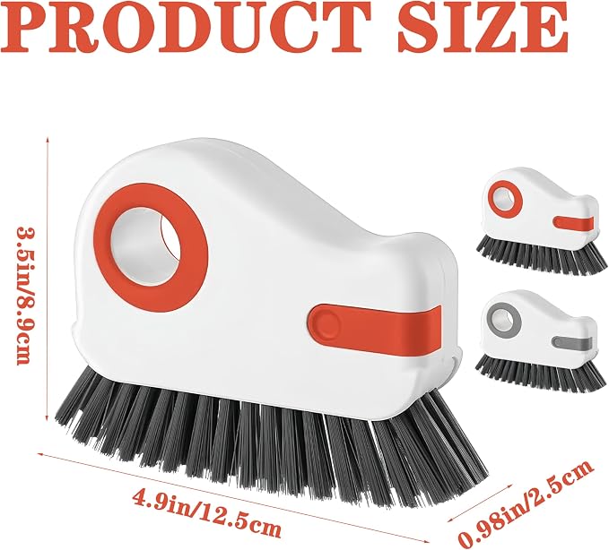 2 in 1 Groove Cleaning Brush,New Window Track Cleaning Tools Multifunction Grout Cleaner Tool with Tweezers and Scraper for Sliding Door Track, Window Seal, Sill (Gray 1 Pcs)