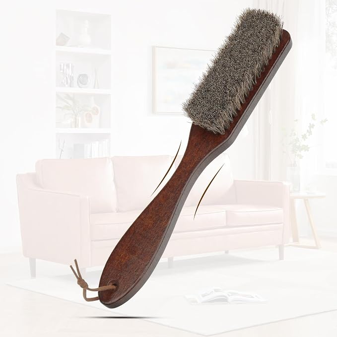 100% Horse Hair Clothes Brush for Wool Coats Cashmere Suits No Shedding Soft Bristle Garment Brush for Lint Removal Premium Beechwood Handle Hat Brush for Cowboy Hats Felt Fedora Cleaning Tailor Grade