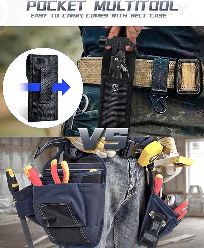 BIBURY Hammer Multitool, Fathers Day Gift from Daughter Son Wife, 12-in-1 Survival Gear Outdoor Multi Tool, Anniversary Birthday Gifts for Men, Cool Gadgets Survival EDC Multi-Tool