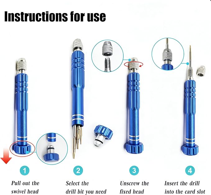 5-in-1 Multifunctional Small Screwdriver, PTSLKHN S2 Steel Magnetic Screwdriver Kit for Eyeglass, Sunglasses, Electronics, Cellphone, Jewelry and More