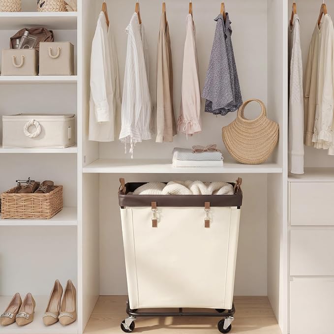 StorageWorks 210L Laundry Basket with Wheels, Rolling Hampers for Clothing