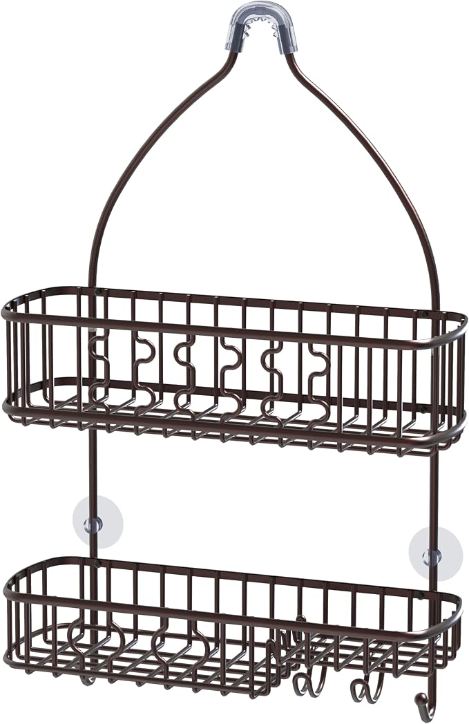 Simple Houseware Bathroom Hanging Shower Head Caddy Organizer, Bronze | (26 x 16 x 5.5 inches)