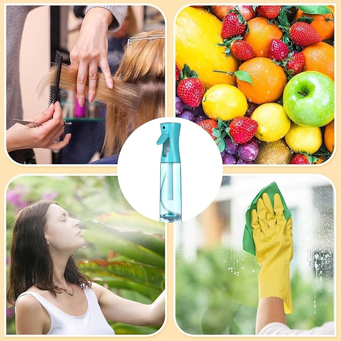 Spray Bottle For Hair,Continuous Spray Bottle, Fine Mist Empty Spraying Water Bottles for Plants, travel, Salons,Ironing and Cleaning (Blue)
