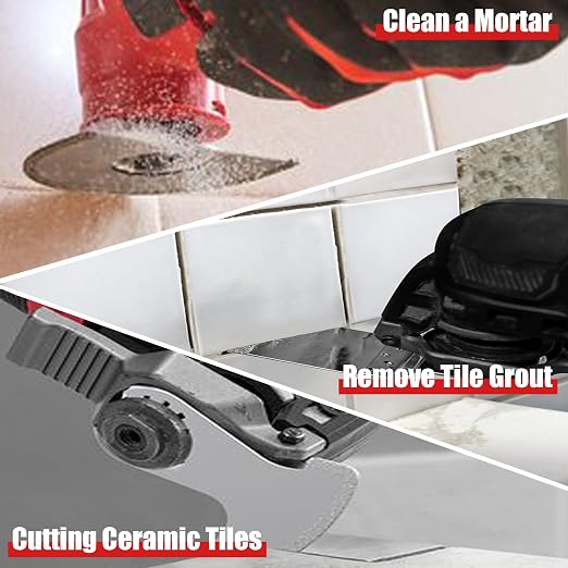 6 Pack Diamond Oscillating Blade, 3 Types Professional Oscillating Blade Sharpener for Cleaning Mortar, Grout Removal Blade for Oscillating Tool, Fit Milwaukee Dewalt Bosch Worx Ryobi