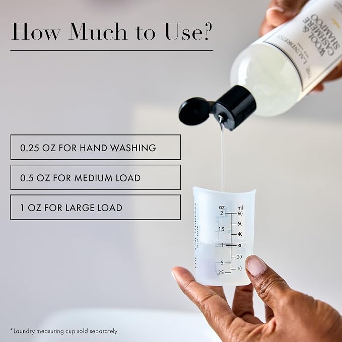 The Laundress Wool & Cashmere Shampoo, 31 Loads, Concentrated Luxury Liquid Laundry Detergent, Cedar Scent, Cold-Water Hand or Machine Wool Wash for Delicate Merino, Mohair & Knit Blends, Pack of 2