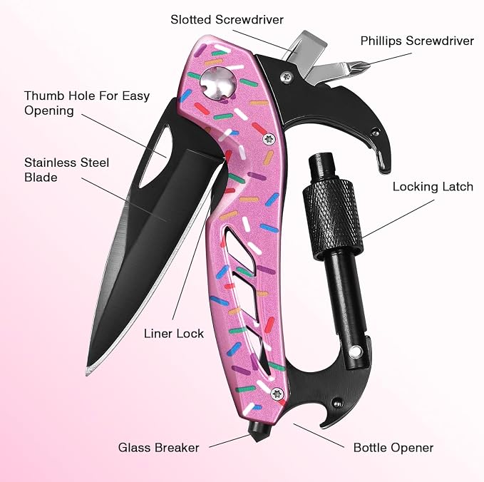 FUNBRO Multitool knife, Gifts for Women Wife (Donut)