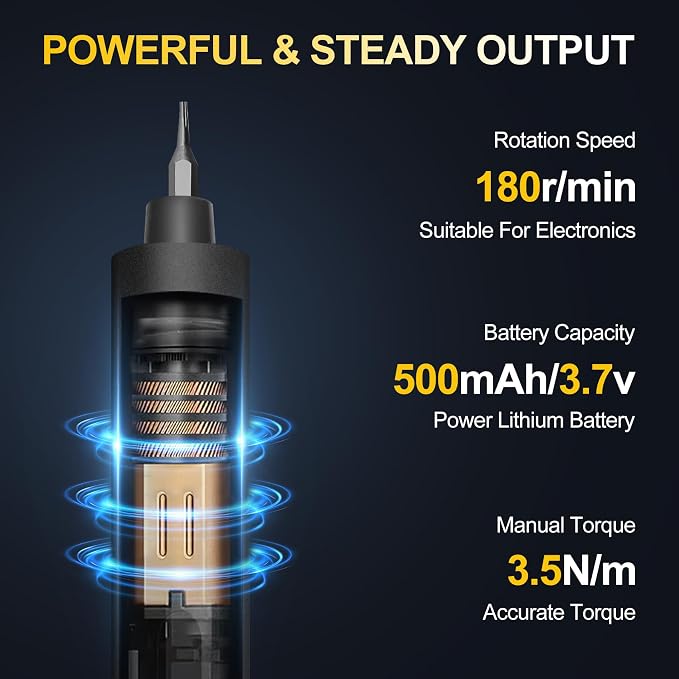 3.7V Precision Electric Screwdriver Set,76 IN 1 Mini Electric Screwdriver Cordless Set with USB Charging,5 Torque Settings Repair Tool Kit for Electronics Phone Camera Laptop Watch