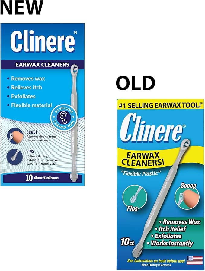 Clinere® Ear Cleaners, Gentle Ear Cleaning and Ear Wax Removal Tool, Itch Relief, Exfoliates, 10 Count