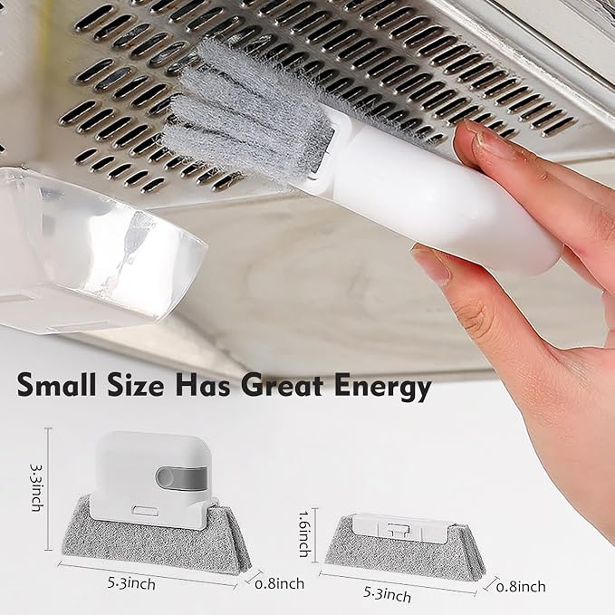 2pcs Window Cleaning Brush,Multifucation Groove Cleaning Brush for Household Use, 3-in-1 Window Sliding Door Track Cleaner, Sill, Tile Lines, Shutter, Car Vents, Keyboard, Small Spaces Clean Kit