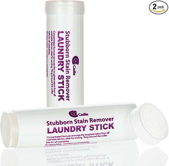 Laundry Stain Remover Stick – Pre-Wash Spot Cleaner for Clothes, Cotton, Wool & Synthetics – Removes Coffee, Wine, Oil, Ink & Food Stains – Travel-Friendly Portable Laundry Stick, 2 Pack