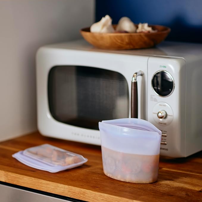 Stasher Premium Reusable Silicone Food Storage Bowl, Lavender, 2-Cup | Food-Safe Silicone, Freezer, Sous Vide, Microwave, Dishwasher, Oven Safe, Meal Prep, Lunch Container, BPA-Free, Eco-Friendly