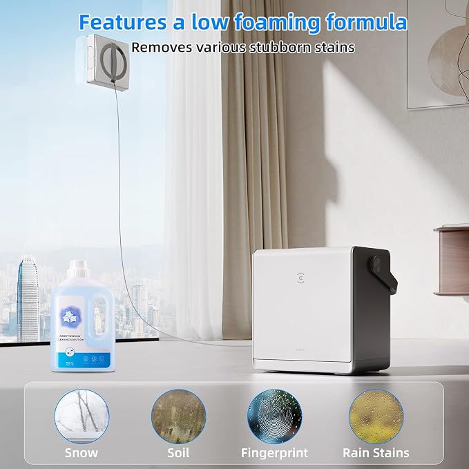 Window Cleaning Solution for ECOVACS Winbot W3 / W2S / W2 PRO OMNI / W2 OMNI / W2 PRO / W1 PRO / W1 / WINBOT MINI2 / WINBOT MINI Series Window Cleaning Robot, Window Cleaning Robot Detergent Refill