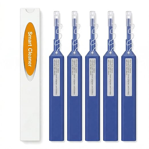 Fiber Optic One-Click Cleaner Pen, Push-Type Connector End Face Cleaning Tool, Up to 800 Uses, Anti-Static Design for LC or SC/FC/ST Connectors (1, LC/MU)