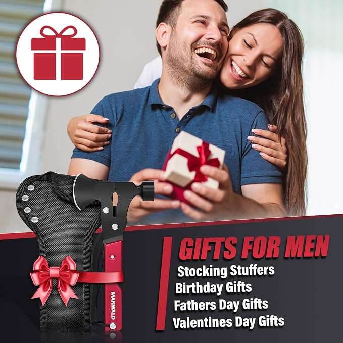 15 in 1 Multitool Axe Hatchet, Camping Accessories Survival Gear, Multi Tool for Camping Hiking Survival, Fathers Day Dad Gifts for Men, Cool Gadgets, Gifts for Him Husband, Boyfriends