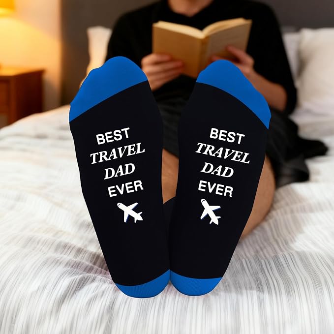 Fathers Day dad gifts christmas Birthday Best Dad Ever Funny Outdoor Hobby Sports Themed Novelty Socks Gift for Men