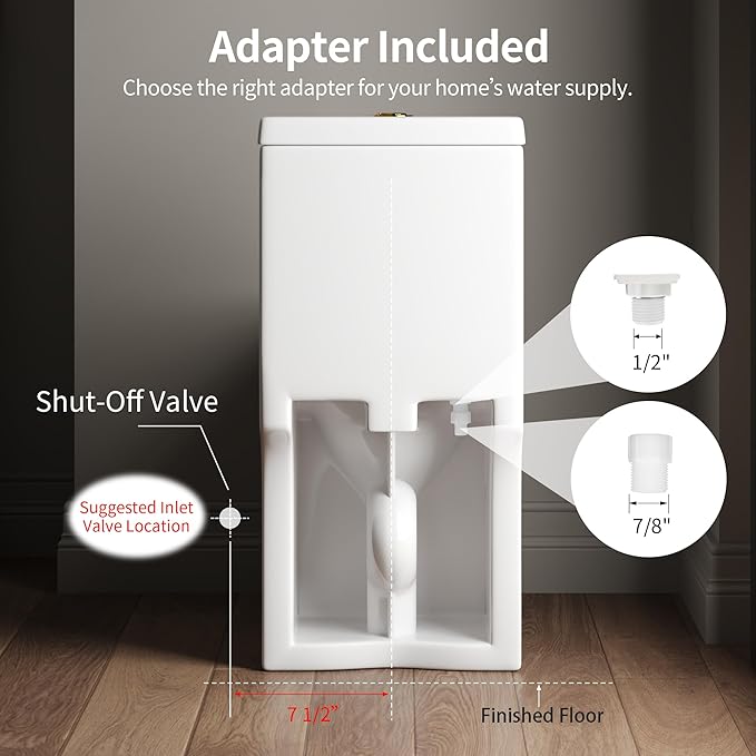 DeerValley Small One Piece Toilet with Soft Closing and Seat Gold Flush Button 12 Inch Rough-In Compact Toilets for Tight Spaces