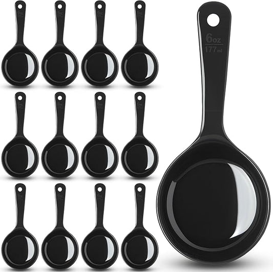Carlisle FoodService Products 493003 Measure Miser Solid Short Handle Measuring Spoon, 6 Ounces, Black (Pack of 12)