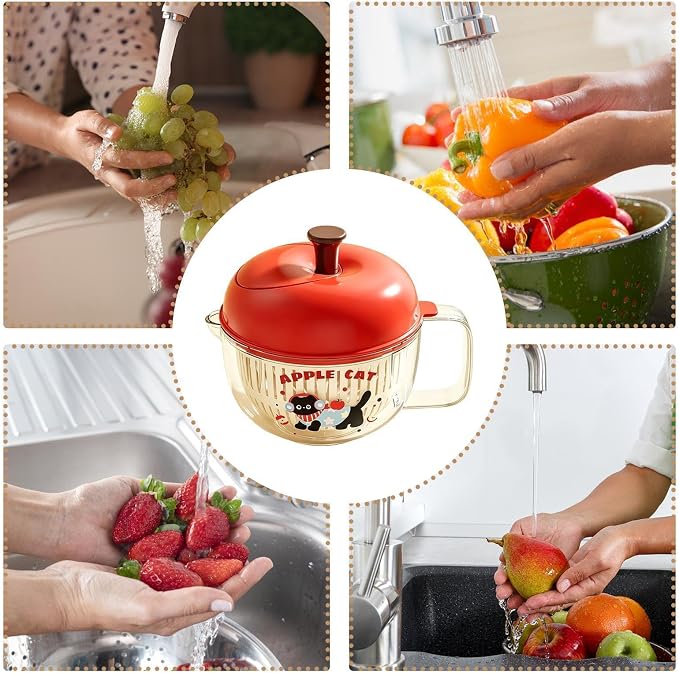 Large Salad Spinner - Vegetable Washing Basket, Compact Food Draining Tool, Manual Produce Dryer, Easy Water Separation Container | Leafy Greens Refreshing, Berry Cleaning, Cheese Preparation,