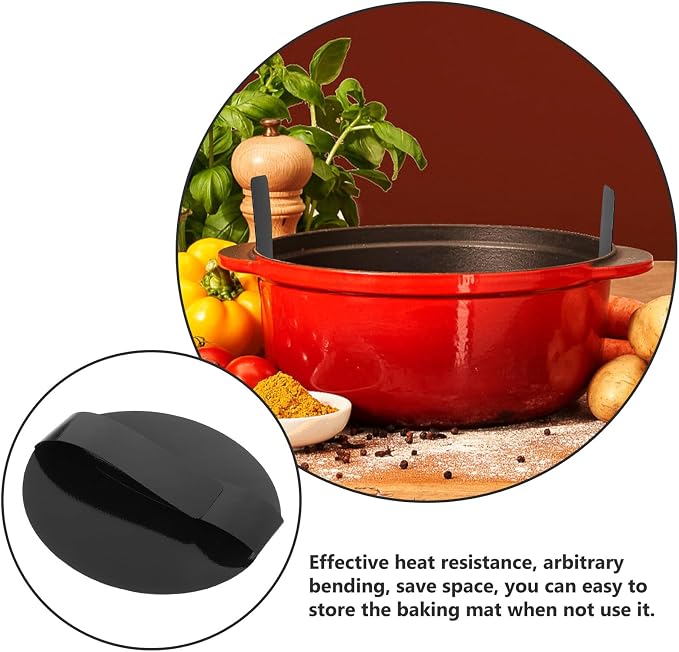 2pcs Black Silicone Bread Sling Baking Mats Heat Resistant Nonstick Small round Baking Pads for Oven Sourdough and Bread