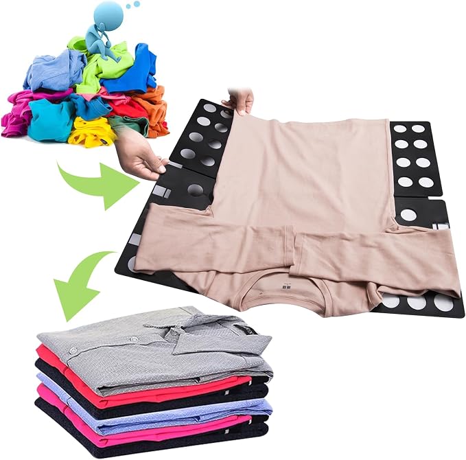 GYE T-Shirt Folding Board, Plastic Clothes Folder for Kids & Adults, Black | Durable plastic construction, fast and easy clothes folding, suitable for kids and adults, convenient home laundry organizer