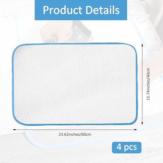 Protective Pressing Cloth for Ironing, 4 Pack Ironing Clothes to Protect Clothes, Protector Insulation Mat Scorch Saving Mesh Iron Board Cover Pad Press Scorch Iron Cloth