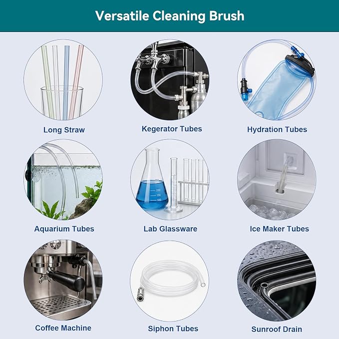 2-in-1 Drain Cleaning Kit-160 Inch Flexible Stainless Steel Drain Brush and 80 Inch Spring Drain Auger