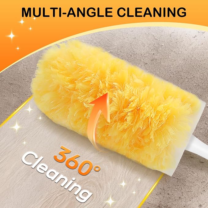 SetSail Heavy Duty Duster Refills for Swiffer Duster with 1 Handle，30 Count | Disposable Duster Refill for Cleaning Multi Surface 360 Duster Cleaner Kit for Ceiling Fan, Blind, Furniture