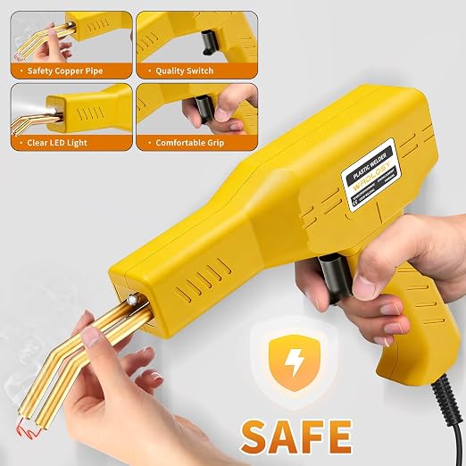 Plastic Welder Kit, 1200PCS Staples, Hot Stapler for Bumper Repair | 1200PCS Mixed Staples, Rust-Proof Stainless Steel, Portable Toolbox, Built-in LED, Ergonomic Grip, 5-Year Warranty, DIYers