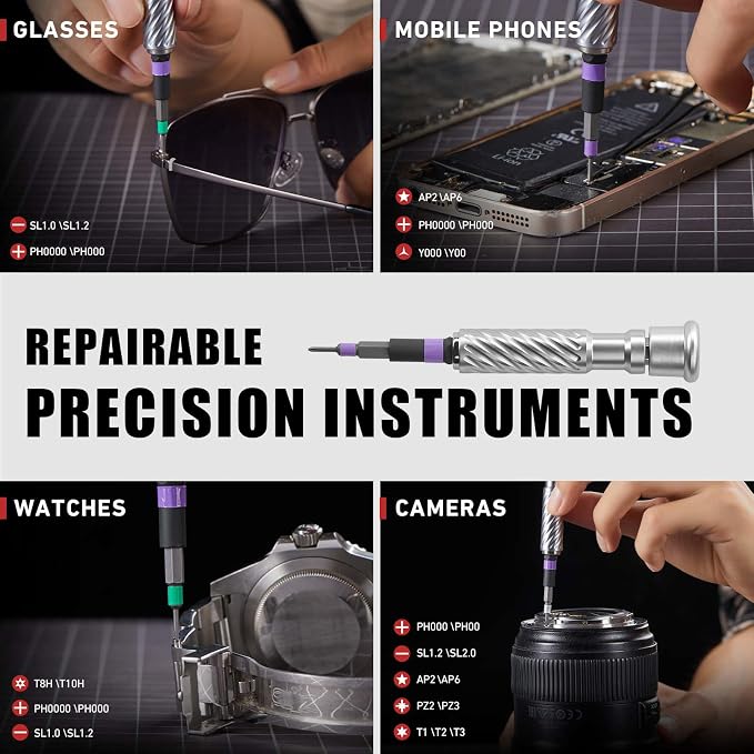 Ratchet Screwdriver Set, magnetic Screwdriver sets, S2 Steel Bits, DIY Combination Flexible Shaft, Suitable for Furniture Assembly, Precision Electrical Appliance Repair, Bicycle Tools