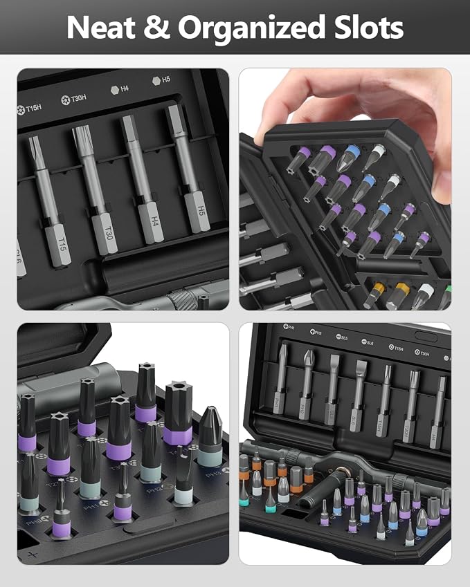 ORIA 42 in 1 Screwdriver Set, Magnetic Ratchet Screwdriver Kit with Ratchet Handle, 40 Precision Bits, DIY Repair Tool Kit for Electronics, Bike, Furniture, Computer, Phone