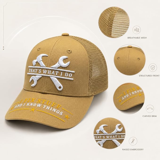 I Fix Stuff Funny Dad Hat,Gifts for Men Who Have Everything,Fathers Day Birthday Gift for Dad OR Husband