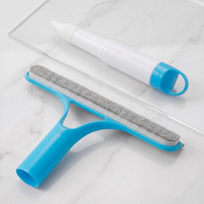 6 pcs 3 in 1 Window Cleaning Scraper, 3 in 1 Multicolor Window Scrubber, Spray, Sponge Wipe, Silicone Squeegee, Suitable for Cleaning Bathroom Glass, Mirrors, Car Windows Easy to Clean Kit