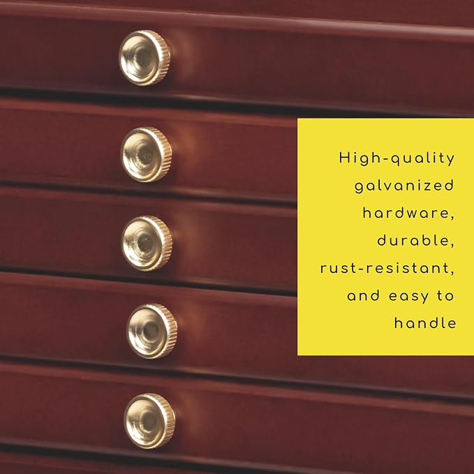 MEEDEN 10-Drawer Wood Artist Supply Storage Box, Portable Beechwood Multifunctional Pencil Brush Organizer Wood Box with Drawer&Compartments for Pastels, Pencils, Pens, Makeup Brushes(Deep Walnut)