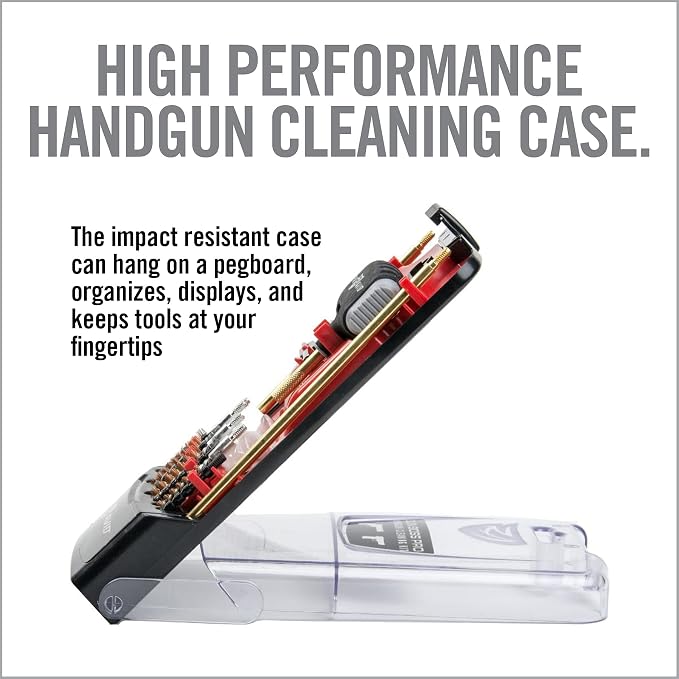 Real Avid PRO Handgun Cleaning Kit – Multi-Caliber Pistol Cleaning Kit for .22, 9mm, .357, .38, .40, .44 & .45 – Brass Rod, Bore Brushes, Jags, Patches & Crush-Proof Range Case