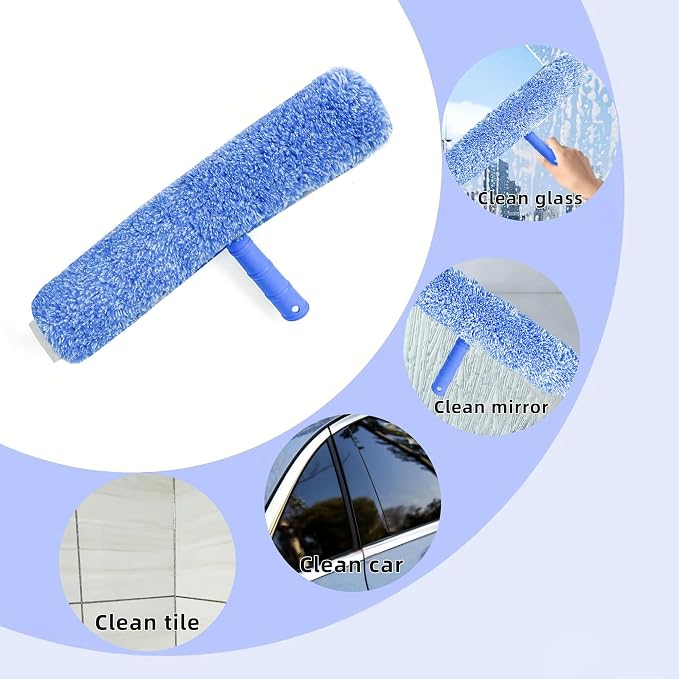 Window Washing Kit,Window Cleaning Squeegee Kit with Bucket | window Cleaning Tool,Squeegee with Shelf Storage for Window Cleaning,window squeegee for home Outdoor Commercial Use