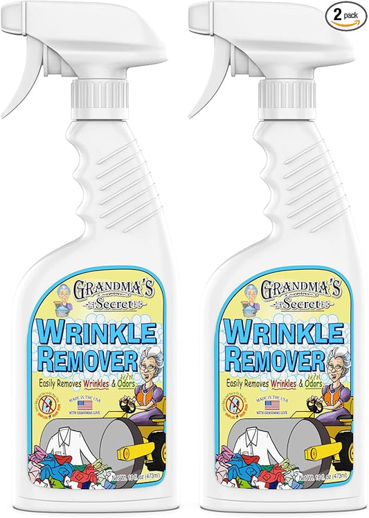 Grandma's Secret Wrinkle Remover Spray - Easily Removes Wrinkles & Odors - Wrinkle Release, Fabric Refresher Spray, Chlorine, Bleach and Toxin-Free - 16 Fl Oz (Pack of 2)