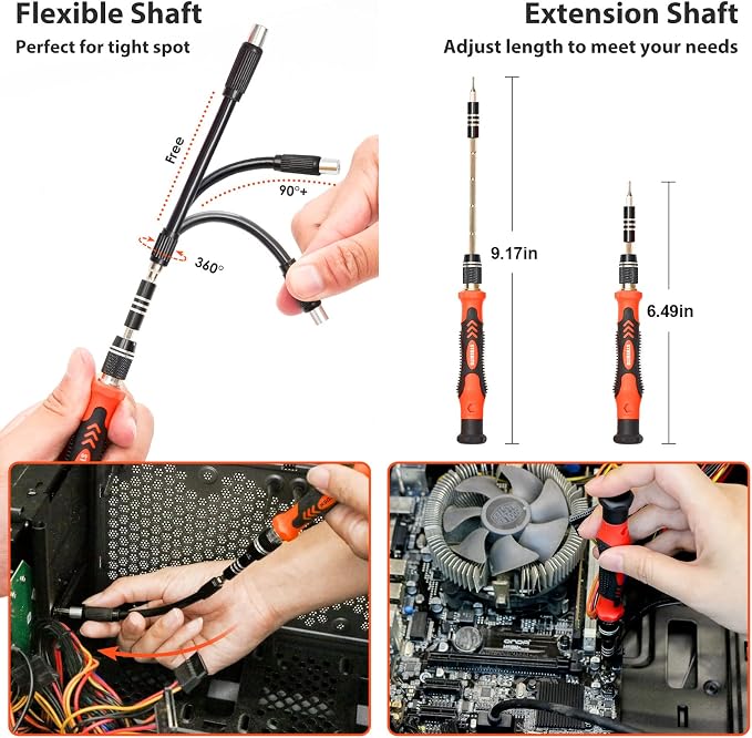 STREBITO Precision Screwdriver Set 142-Piece Electronic Repair Tool Kit | 120 Bits Magnetic Repair Tool Kit for iPhone, MacBook, Computer, Laptop, PC, Tablet, PS4, Xbox, Nintendo, Game Console