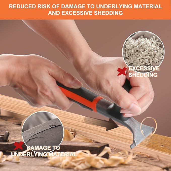 Premium Ergonomic 2.5-Inch Carbide Paint Scraper Tool for Coating Removal | Heavy-Duty Scraper with a 2-1/2-Inch Tungsten Carbide Blade and Two-Handed Grip for Removing Coatings and Residue